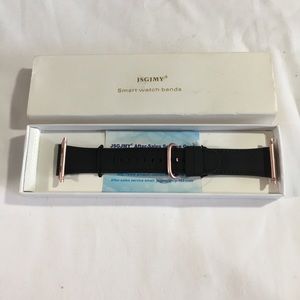 Jsgjmy 42 mm Apple Watch band leather black